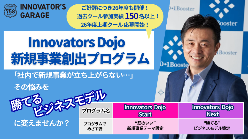 ［実践ワーク］Innovators Dojo Start（市場戦略・テーマ設定）<br>～”筋のいい”新規事業テーマを設定する３カ月間～